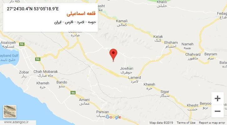 روستای قلعه اسماعیلی بر روی نقشه