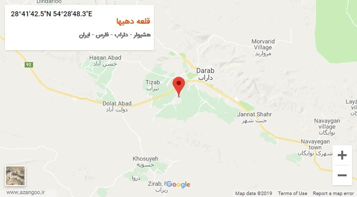 روستای قلعه دهیها بر روی نقشه
