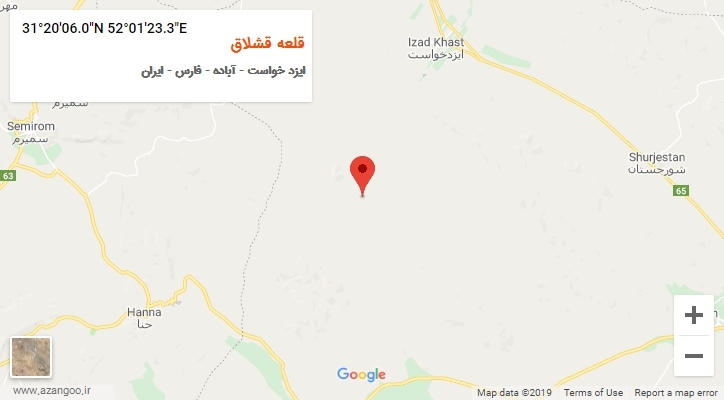روستای قلعه قشلاق بر روی نقشه