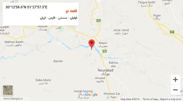 روستای قلعه نو بر روی نقشه