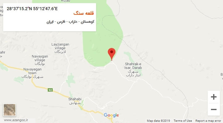 روستای قلعه سنگ بر روی نقشه