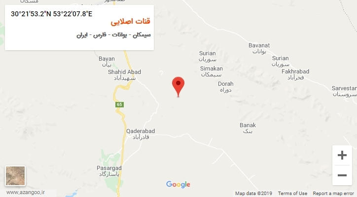 روستای قنات اصلایی بر روی نقشه