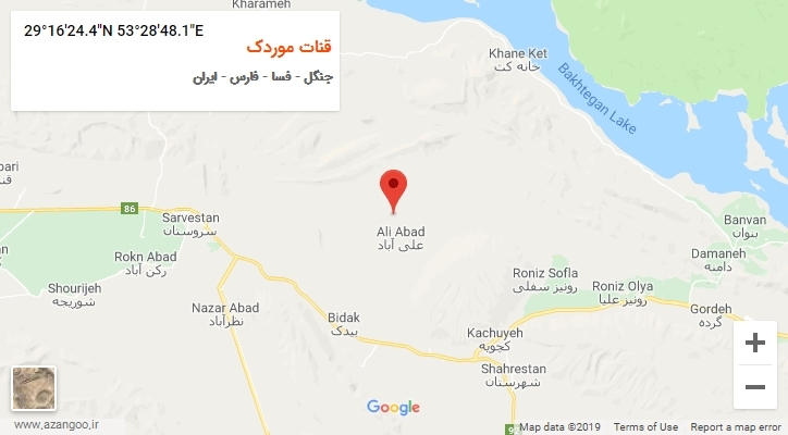 روستای قنات موردک بر روی نقشه