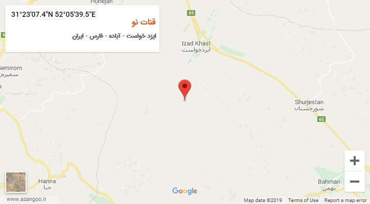 روستای قنات نو بر روی نقشه