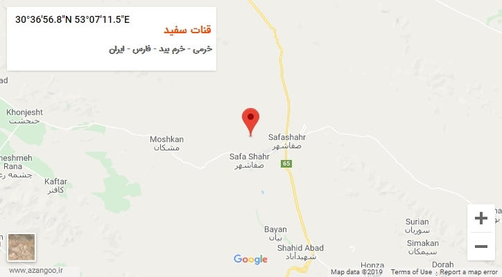 روستای قنات سفید بر روی نقشه