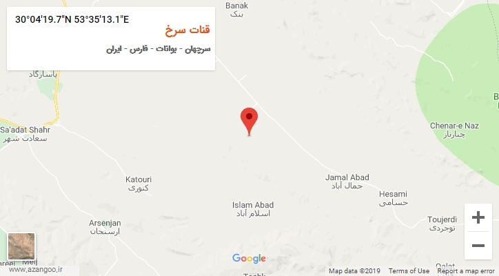 روستای قنات سرخ بر روی نقشه