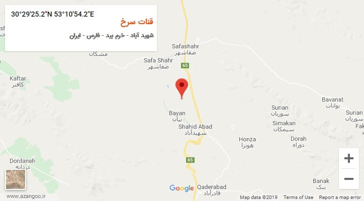 روستای قنات سرخ بر روی نقشه