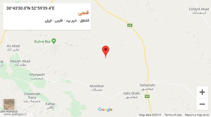 روستای قنجی بر روی نقشه