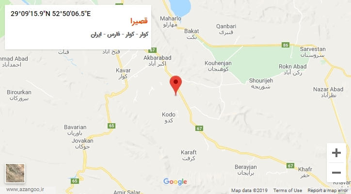 روستای قصیرا بر روی نقشه