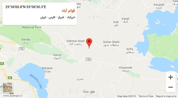 روستای قوام آباد بر روی نقشه
