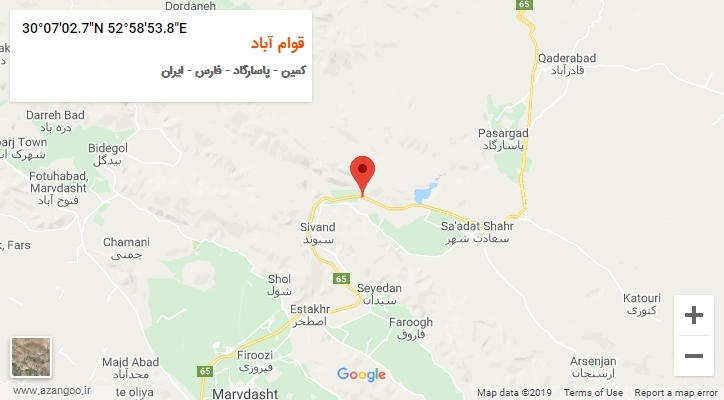 روستای قوام آباد بر روی نقشه