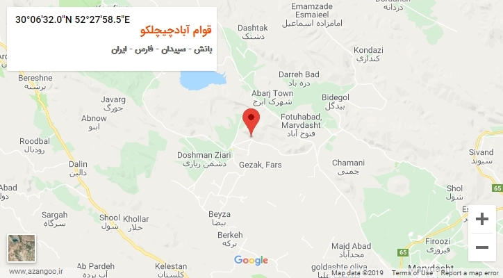 روستای قوام آبادچیچلکو بر روی نقشه