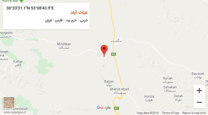 روستای غیاث آباد بر روی نقشه