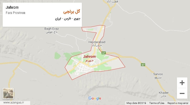 دهستان گل برنجی بر روی نقشه