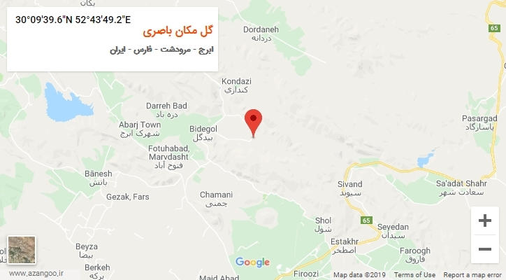 روستای گل مکان باصری بر روی نقشه
