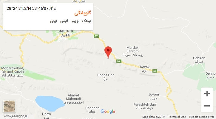روستای گلوپلنگی بر روی نقشه