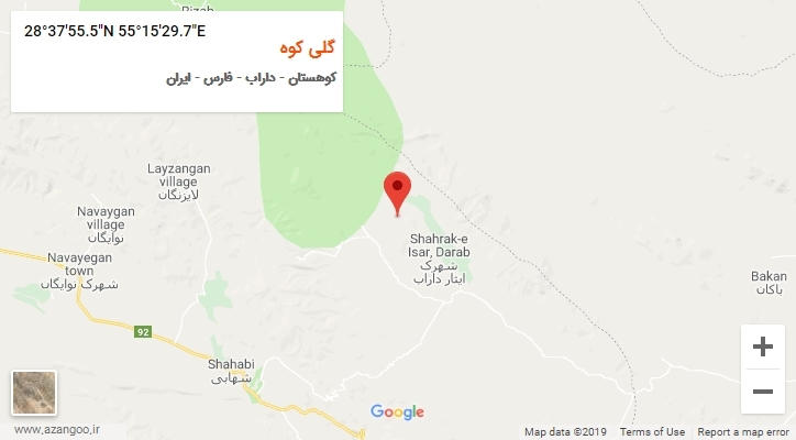 روستای گلی کوه بر روی نقشه