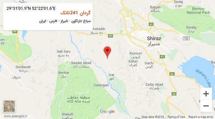 روستای گردان 241تانک بر روی نقشه