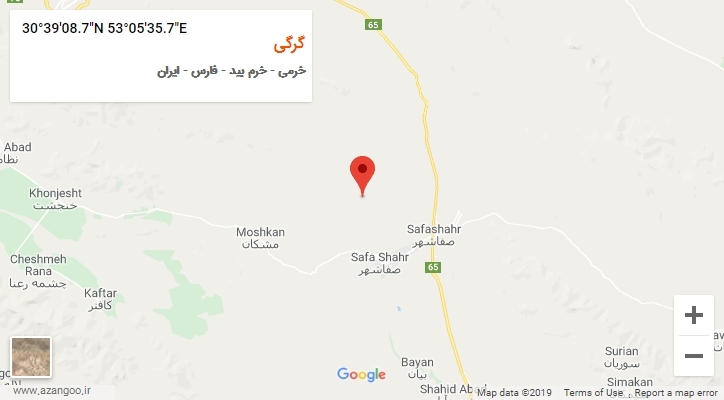 روستای گرگی بر روی نقشه