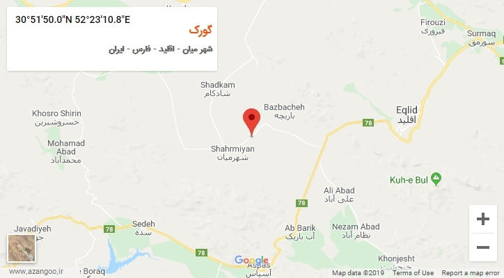 روستای گورک بر روی نقشه