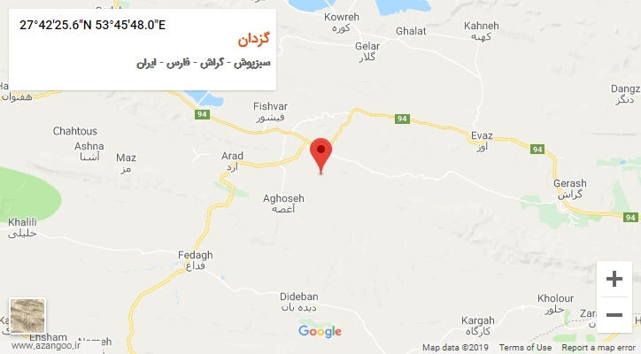 روستای گزدان بر روی نقشه