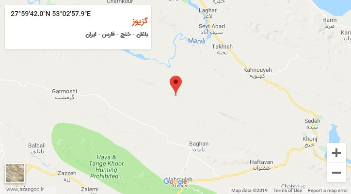 روستای گزیوز بر روی نقشه