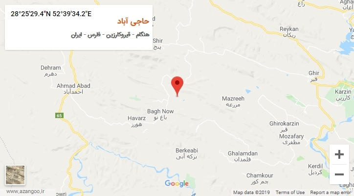 روستای حاجی آباد بر روی نقشه