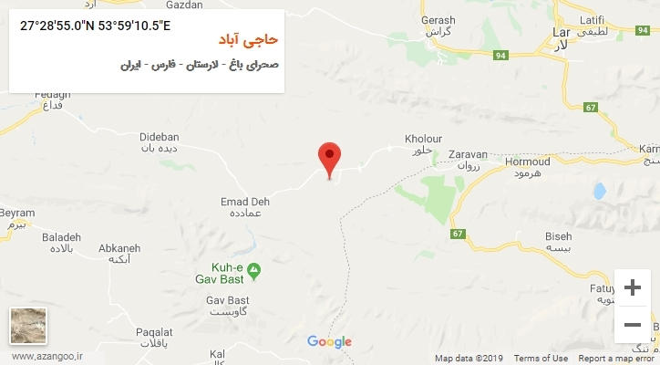 روستای حاجی آباد بر روی نقشه