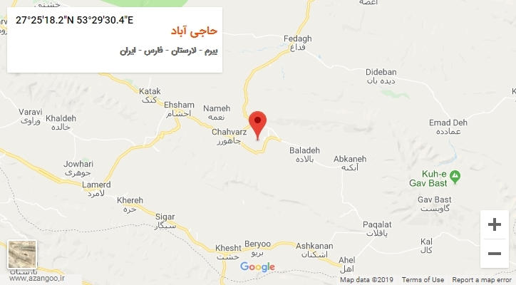 روستای حاجی آباد بر روی نقشه