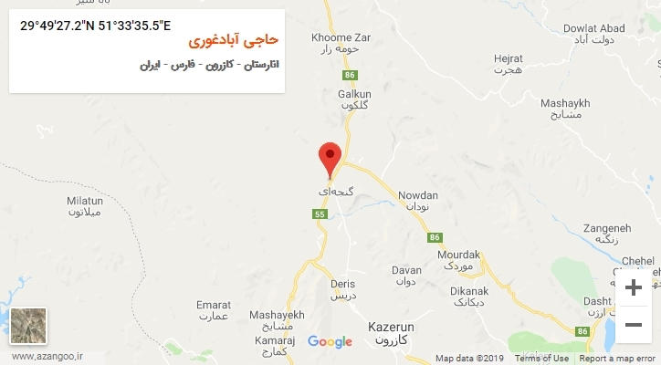 روستای حاجی آبادغوری بر روی نقشه