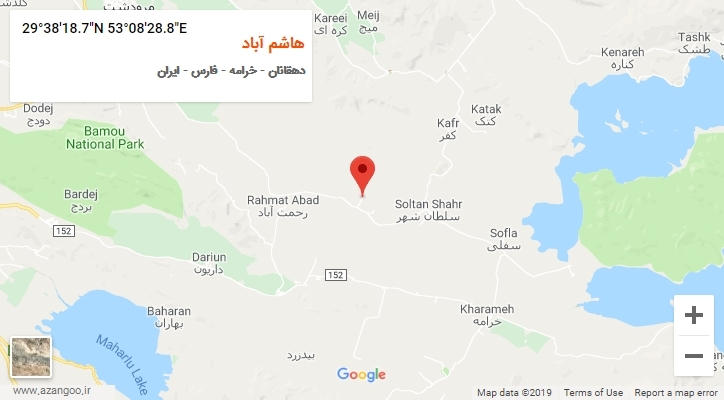 روستای هاشم آباد بر روی نقشه