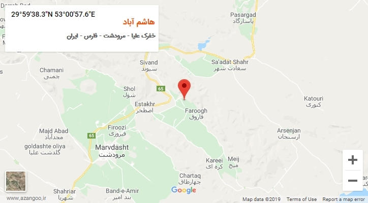 روستای هاشم آباد بر روی نقشه