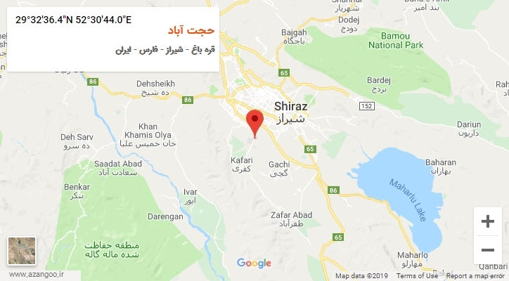 روستای حجت آباد بر روی نقشه