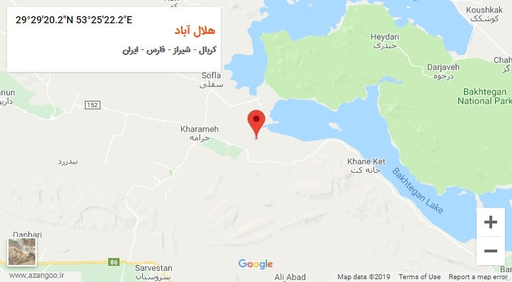 روستای هلال آباد بر روی نقشه