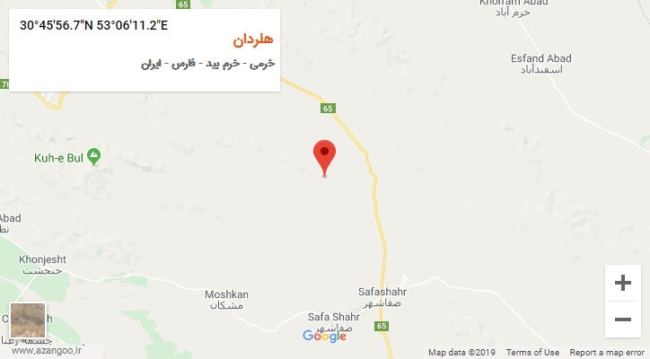 روستای هلردان بر روی نقشه