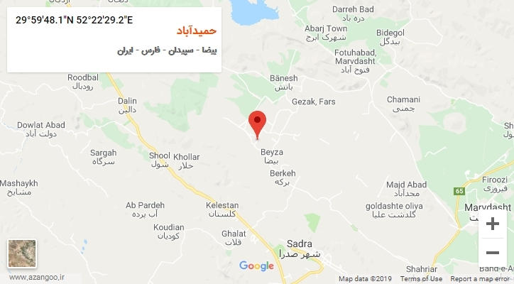 روستای حمیدآباد بر روی نقشه