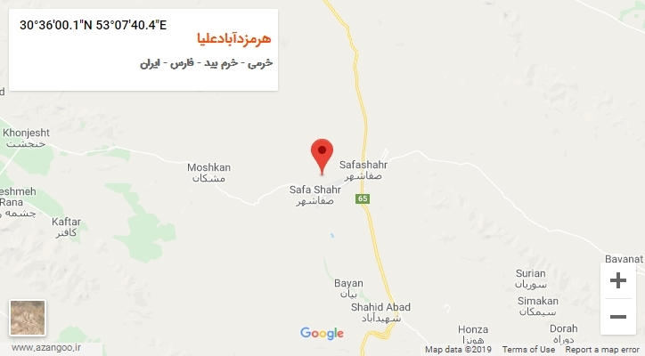 روستای هرمزدآبادعلیا بر روی نقشه
