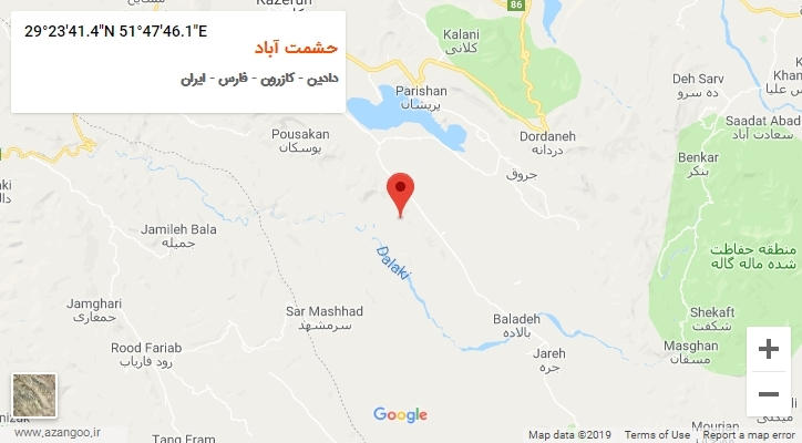 روستای حشمت آباد بر روی نقشه