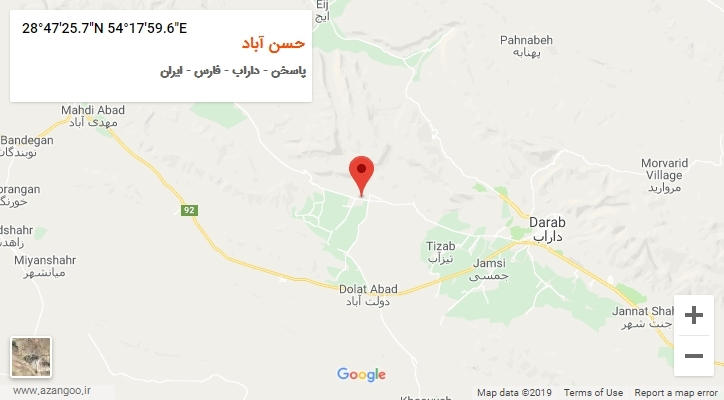 روستای حسن آباد بر روی نقشه