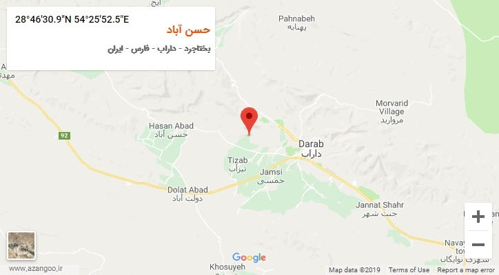 روستای حسن آباد بر روی نقشه