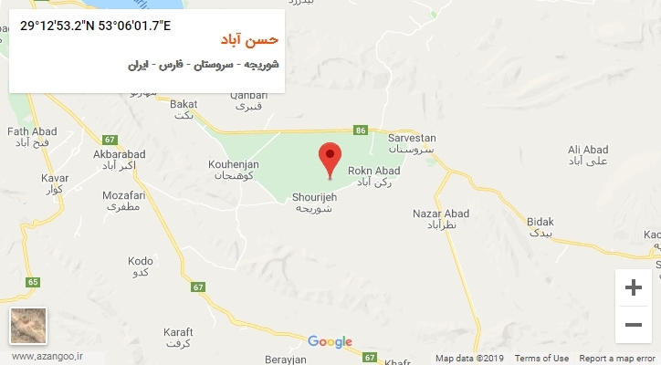 روستای حسن آباد بر روی نقشه