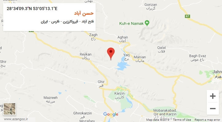 روستای حسن آباد بر روی نقشه