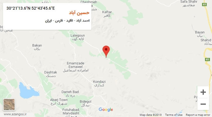 روستای حسین آباد بر روی نقشه