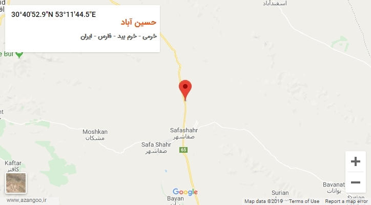 روستای حسین آباد بر روی نقشه