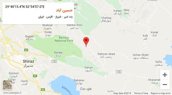 روستای حسین آباد بر روی نقشه