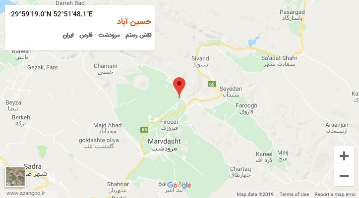 روستای حسین آباد بر روی نقشه