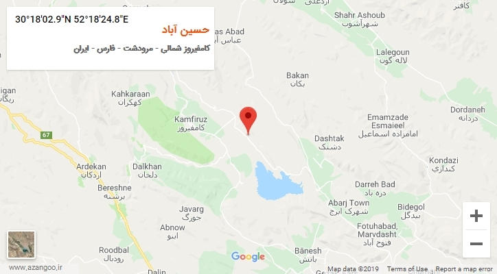 روستای حسین آباد بر روی نقشه