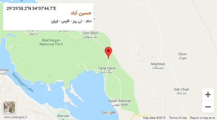 روستای حسین آباد بر روی نقشه