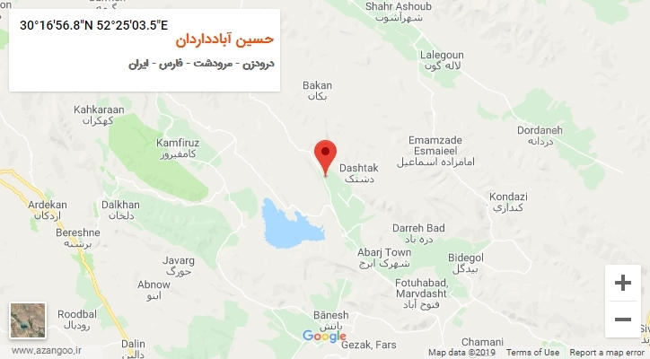 روستای حسین آبادداردان بر روی نقشه