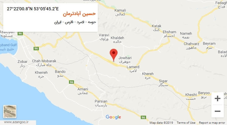 روستای حسین آبادترمان بر روی نقشه